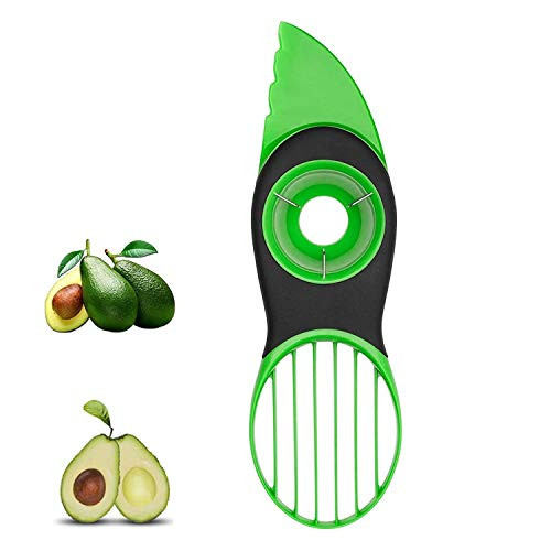 Avocado Slicer 3 in 1 Avocado Cutter for Fruit and Vegetables Avocado Tool Avocado Slicer Avocado Knife - Dishwasher Safe -Green-