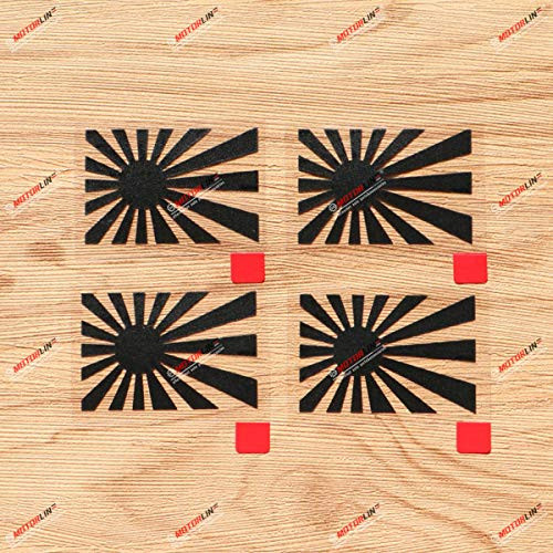 Japanese Rising Sun Decal Sticker Vinyl JDM Japan - 4 Pack Black 2 Inches - Die-Cut No Background Fit for Toyota Honda Mazda Japanese Rising Sun Decal Sticker Vinyl JDM Japan - 4 Pack Black 2 Inches - Die-Cut No Background Fit for Toyota Honda Mazda