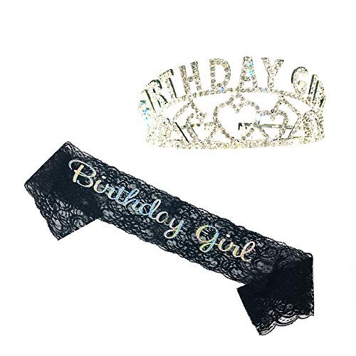 Birthday Girl Sash and Tiara, Birthday Girl Sash and Crown, Happy Birthday Party Supplies, Favors, Decorations 13th, 15th, 16th ,17th ,18th ,21st, 30th, 40th, 50th, 60th, 70th, 80th, 90th Birthday (Silver) Birthday Girl Sash and Tiara, Birthday Girl Sash and Crown, Happy Birthday Party Supplies, Favors, Decorations 13th, 15th, 16th ,17th ,18th ,21st, 30th, 40th, 50th, 60th, 70th, 80th, 90th Birthday (Silver)