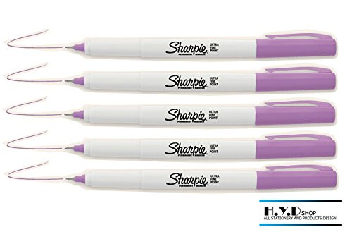 Sharpie ultra fine point permanent markers Boysenberry color - 5 Pcs. of Set
