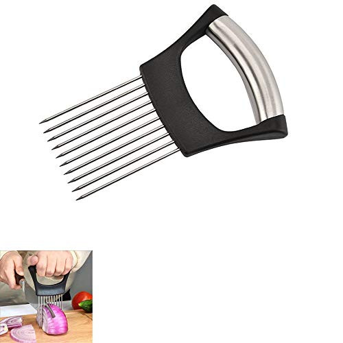 Jonsnowo Food Slice Assistant Onion Holder Slicer Tomato Slicer Meat Slicer Kitchen Gadgets kitchen Utensil Holder Stainless Steel Vegetable Holder Cutting Kitchen Gadget Onion Peeler