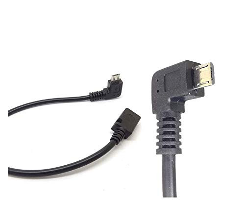 90° Degree Angle USB Micro B 5P Female to 5P Male Left Right Down Up Angled Extension Cable Adapter for Phone Charger Data Sync Tablet Cord Adaptor  -Left Angle-