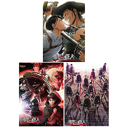 Attack on Titan Posters Japanese Anime Poster Art Prints for Home Wall Decor 3PCS11.5in x16.5in -Attack on Titan-