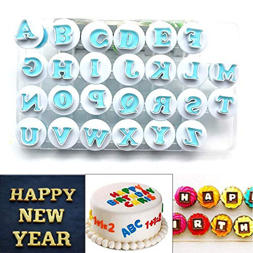 Alphabet Cookie Cutter Plastic Capital Letters Fondant Cutter Mold Cake Biscuit Baking Mould Cookie Cutters and Stamps Impress Embosser Cutter Set