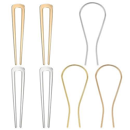 7 Pieces U Shaped Hair Pins French Hair Pins French Style U Shape Hair Clips Metal U Shaped Hairpins for Women Girls Hairstyle Accessories