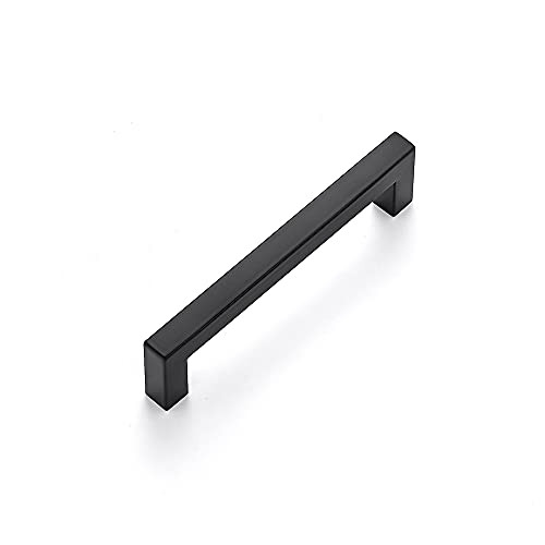 Ravinte 1 Pack 5 Inch Kitchen Square Cabinet Handles Matte Black Cabinet Pulls Black Drawer Pulls Kitchen Cabinet Hardware Kitchen Handles for Cabinets Cupboard Handles Drawer Handles