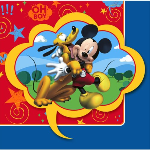 Mickey Mouse Party Napkins - Mickey Beverage Napkins - 16 Count