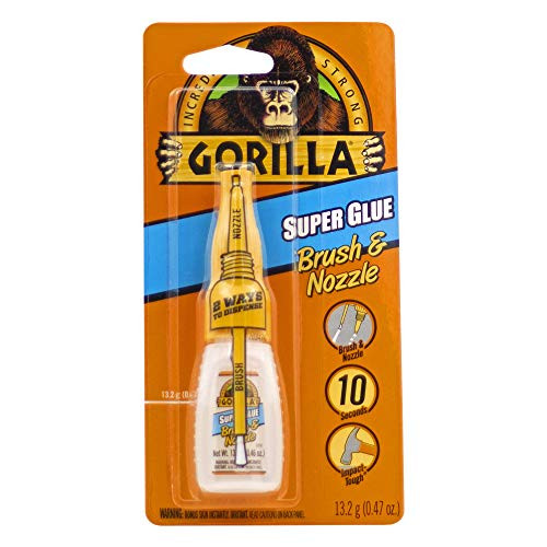 Gorilla Super Glue with Brush  and  Nozzle Applicator 13.2 Grams Clear -Pack of 1-