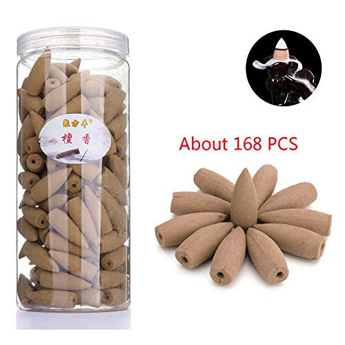 Backflow Incense Burner168 Backflow Incense Sticks Cones Incense Cone Scents Natural Fragrance for Backflow Incense Burner Holder (Sandalwood scent) Backflow Incense Burner168 Backflow Incense Sticks Cones Incense Cone Scents Natural Fragrance for Backflow Incense Burner Holder (Sandalwood scent)
