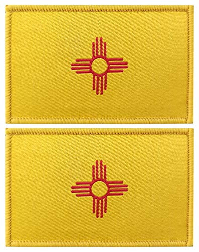 JBCD 2 Pack New Mexico Flag Patch States Flags Tactical Patch Pride Flag Patch for Clothes Hat Patch Team Military Patch