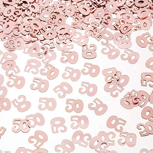 50 Rose Gold Confetti for 50th Birthday Party 50th Anniversary Party Table Metallic Foil Confetti Decorations