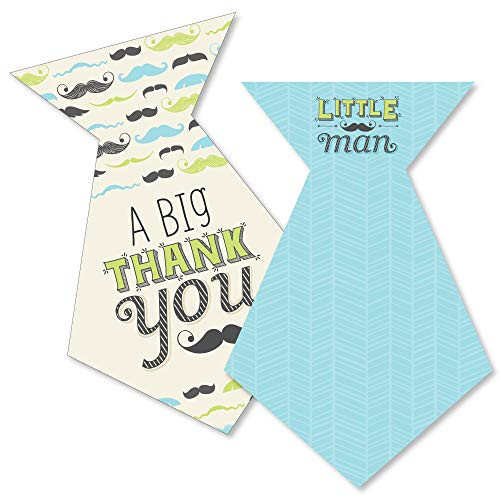 Dashing Little Man Mustache Party - Shaped Thank You Cards - Baby Shower or Birthday Party Thank You Note Cards with Envelopes - Set of 12 Dashing Little Man Mustache Party - Shaped Thank You Cards - Baby Shower or Birthday Party Thank You Note Cards with Envelopes - Set of 12