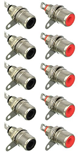 CESS RCA Female Socket Connector Chassis-Panel Mount -10 Pack-