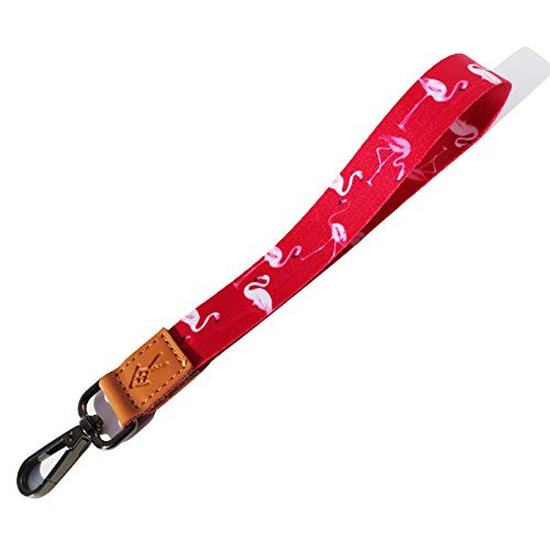 Wrist lanyard for keys Wristlet Keychain and Keyrings?Wristlet Strap for Key Hand Wrist Lanyard Key Chain Holder -Flamingo-