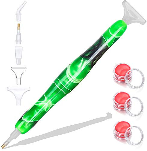 Diamond Painting Pen? Handmade Diamond Art Pen Kit Resin 5D DIY Diamond Drill Pen for Art Crafts Cross Stitch Hobby -Green-