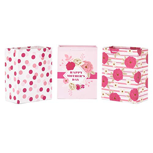 Hallmark 11" Large Gift Bag Bundle -3-Pack- "Happy Mother's Day" Pink Polka Dots Pink Flowers- for Moms Birthdays Bridal Showers Baby Showers Hallmark 11" Large Gift Bag Bundle -3-Pack- "Happy Mother's Day" Pink Polka Dots Pink Flowers- for Moms Birthdays Bridal Showers Baby Showers