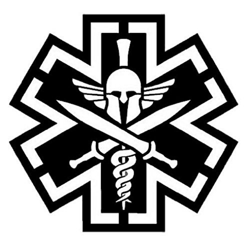 MilSpec Monkey Tactical Medicine -TAC-MED- Spartan Vinyl Decal -SWAT -Black--
