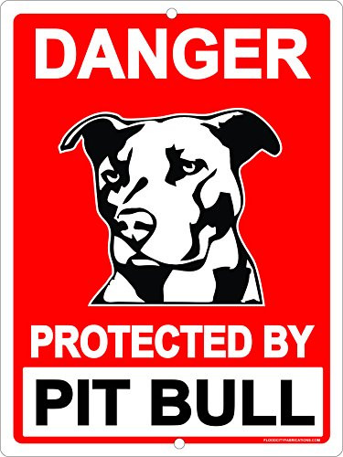 Warning Protected by Pit Bull Pitbull Dog "Beware of Dog" Sign 9x12 Metal Aluminum