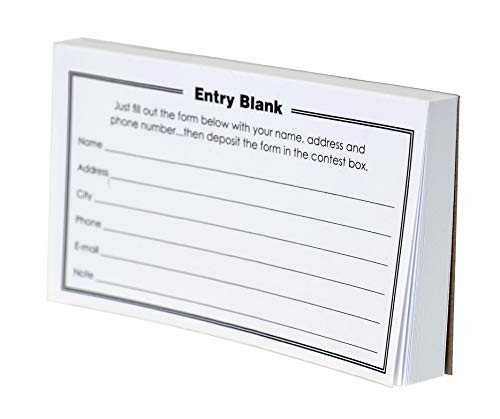 Marketing Holders Contest Blank Entry Forms 100 Per Pad Lot of 1 Pad