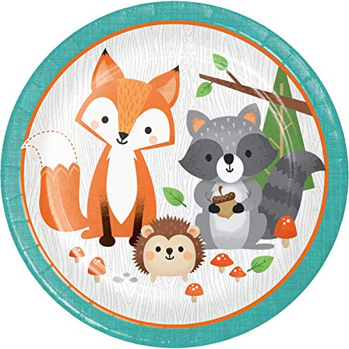 Wild One Woodland Paper Plates 8 ct Multicolor