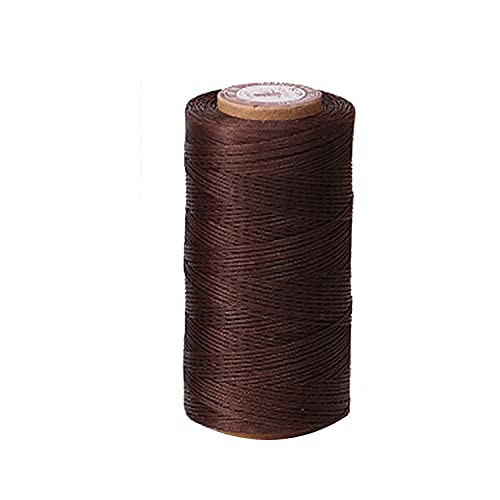 284yd 150D 1mm Sewing Waxed Thread Hand Stitching Cord for Leather Craft DIY -Dark Brown-