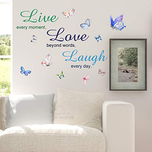 Finduat Live Laugh Love Butterfly Wall Decal Art Vinyl Live Laugh Love Wall Decor Stickers Motivational Quotes for Bedroom Removable Wall Sign Mural DIY Home Decorations Decals Finduat Live Laugh Love Butterfly Wall Decal Art Vinyl Live Laugh Love Wall Decor Stickers Motivational Quotes for Bedroom Removable Wall Sign Mural DIY Home Decorations Decals