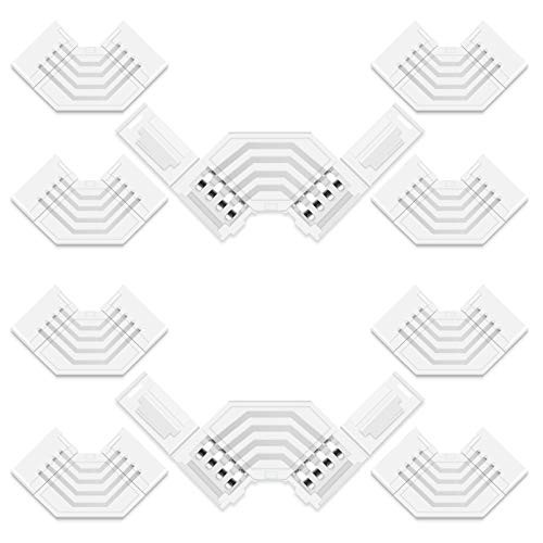 LightingWill 10Pack L Shap 4-Pin RGB LED Light Strip Connector 10mm Solderless Adapter Connectors for 5050 RGB LED Strip Light LightingWill 10Pack L Shap 4-Pin RGB LED Light Strip Connector 10mm Solderless Adapter Connectors for 5050 RGB LED Strip Light