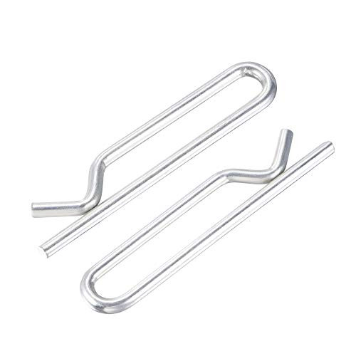 uxcell R-Clip Pins - 5mm Wire100mm Length R Shaped Spring Cotter Pin Zinc-Plating Trailer Tractor Mower Fastener Hardware 2pcs