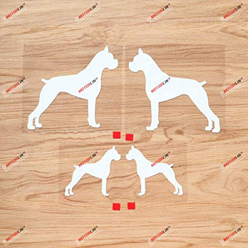 Boxer Dog Vinyl Decal Sticker - Mirror Images Reversed - 2 Pairs White 3 Inches 5 Inches - No Background for Car Boat Laptop Cup Phone Boxer Dog Vinyl Decal Sticker - Mirror Images Reversed - 2 Pairs White 3 Inches 5 Inches - No Background for Car Boat Laptop Cup Phone