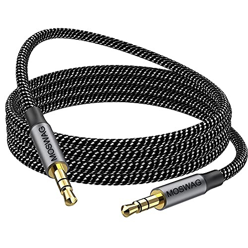 MOSWAG 3.5mm Aux Cord Male to Male 6.6FT-2Meter Aux Cable 3.5mm Audio Aux Jack Cable Nylon Braided Stereo Jack Cord for PhonesHeadphonesSpeakersTabletsPCsMusic Players and More