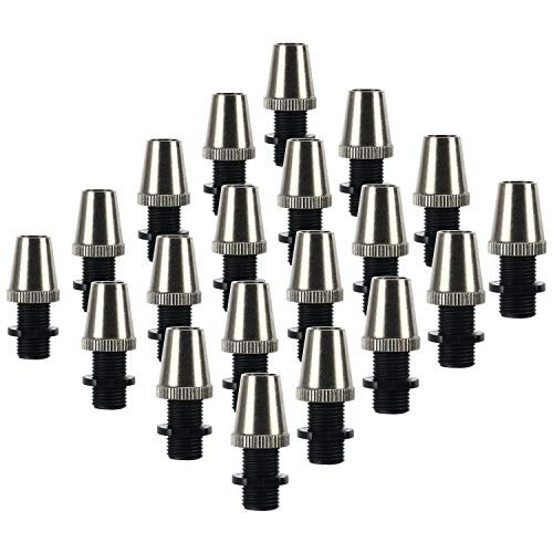 Retro Metal 20 Pcs Strain Relief Cord Connector Pendant Lighting Cord, YaeTek Aluminum Threaded Cord Grip Wire Clamp for Lamp Power Cable Connector (Chrome)