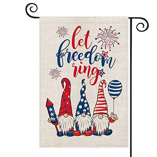 AVOIN Let Freedom Ring Watercolor USA Flag Gnome Garden Flag Vertical Double Sided Patriotic 4th of July Independence Memorial Day Yard Outdoor Decoration 12.5 x 18 Inch AVOIN Let Freedom Ring Watercolor USA Flag Gnome Garden Flag Vertical Double Sided Patriotic 4th of July Independence Memorial Day Yard Outdoor Decoration 12.5 x 18 Inch
