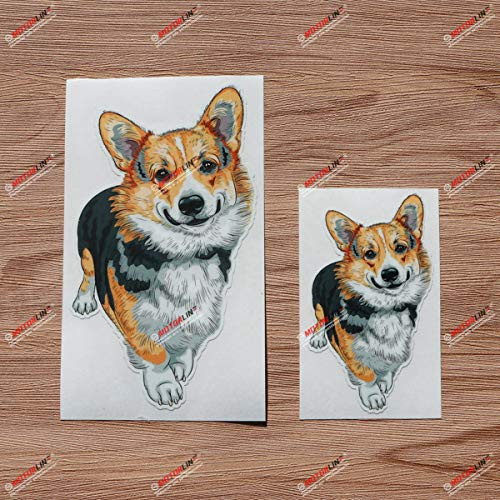 Pembroke Welsh Corgi Dog Vinyl Decal Sticker Standing - 2 Pack Glossy 4 Inches 6 Inches - for Car Boat Laptop 09040