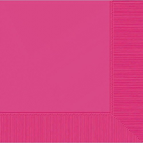 Amscan 2-Ply Bright Pink Luncheon Napkins 50 Ct. - Party Tableware