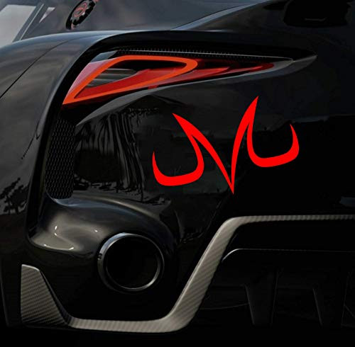 MAF - Vegeta Majin Dragon Character Symbol 6" Wide RED Vinyl Decal Sticker for Cars LAPTOPS Walls Windows Toolbox Gift