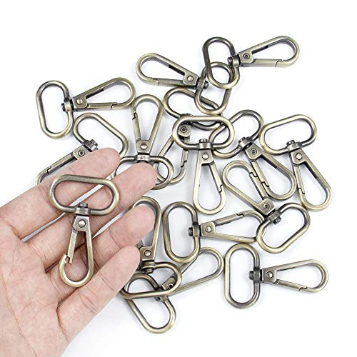 AUEAR 15 Pack Swivel Clasps 1" Curved Lobster Clasps Claw Swivel Trigger Clips Snap for Strap Push Gate Lanyard Lobster Clasps Hooks Swivel Snap Fashion Clips