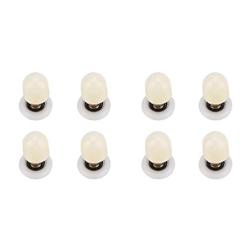 8PCS Shower Door Rollers Strong Load-Bearing Capacity Brass ABS Sliding Glass Shower Door Rollers for The Bathroom Pan Glass Sliding Door Pulleys Runners Wheels-25mm-