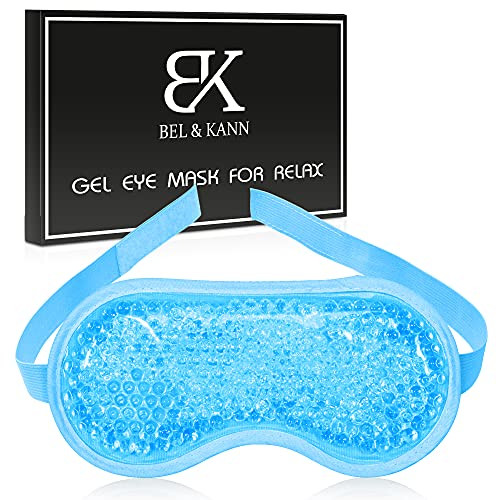 Gel Eye Mask Hot or Cold Pack Ice Eye Mask Puffy Eyes and Dark Circles Cooling Eye Mask Headaches Migraine and Sinus Pain Eye Therapy Heat Mask Gel Beads Stress Pain Relief Eye Mask Puffiness