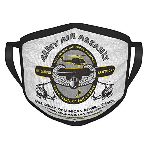 Us Army 101st Airborne Air Assault Man Womans Face Masks Reusable Dust Masks Mouth Mask Sports Mask Black