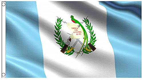 ANCONINE Guatemala Flag Guatemalan Country Flag 3x5FT-Vivid Colors and UV Fading ResistanceDouble Stitched-Polyester and Flags with Brass GrommetsSuitable for The Breeze Area.