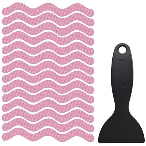 Guhao Non-Slip Bathtub Stickers Bathroom Tubs Showers Treads Adhesive Decals with Scraper for Bathtub Stairs Anti Skid Tape for Shower-Pink- Guhao Non-Slip Bathtub Stickers Bathroom Tubs Showers Treads Adhesive Decals with Scraper for Bathtub Stairs Anti Skid Tape for Shower-Pink-