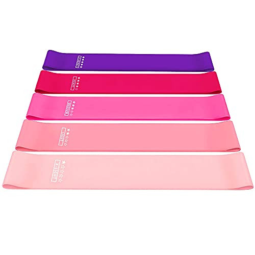Resistance Bands Exercise Bands Set with Instruction Guide  and  Carry Bag Loop Exercise Band Strength Workout Bands for Fitness Home Gym Set of 5