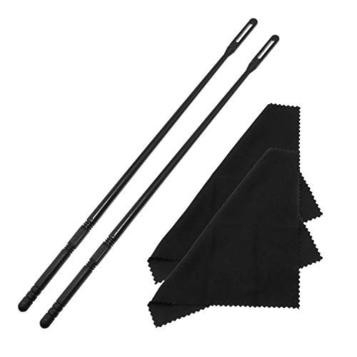 Maxmoral 2 Set Flute Cleaning Kit Flute Cleaning Rod and Cloth Flute Cleaner Flute Polishing Cloth