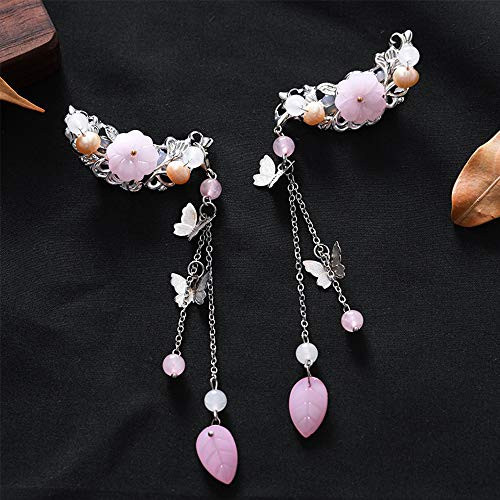 DAWEIF 1Pc-2Pcs Antiquity Chinese Hanfu Flowers Hair Comb Tassel Hair Clips Girls Kids Headwear Hair Accessories-19- DAWEIF 1Pc-2Pcs Antiquity Chinese Hanfu Flowers Hair Comb Tassel Hair Clips Girls Kids Headwear Hair Accessories-19-