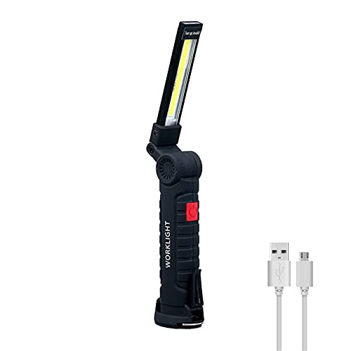 LED Work Lights Rechargeable Flashlights - 360 Degree Rotation Waterproof Flashlights High Lumens COB Portable Magnetic Work Light Bright Flashlight for Emergency Car Repair Outdoor Camping
