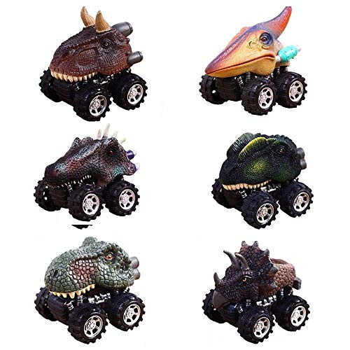 Dinosaur Toys Cars for 2-6 Year Old Boys, ZJQY Pull Back Dinosaur Cars Christmas Gifts for 2-6 Year Old Boys