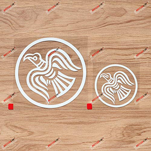 Odin Raven Decal Vinyl Sticker Viking Norse Round Decal Vinyl Sticker - 2 Pack White 3 Inches 5 Inches - Style E No Background for Car Boat Laptop