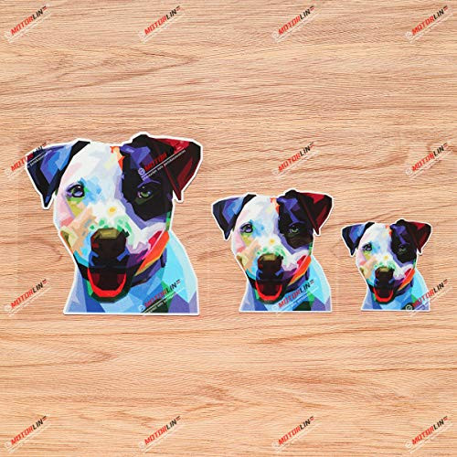 Boston Terrier Dog Vinyl Decal Sticker Colorful Pop Art - 3 Pack Reflective 3 Inches 4 Inches 6 Inches - for Car Boat Laptop Cup Phone 09040