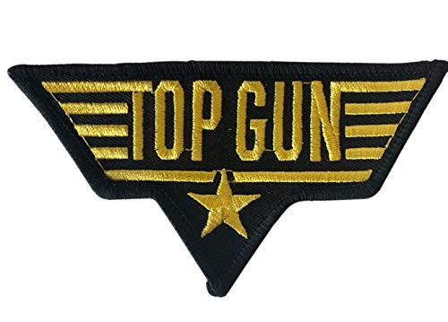 United States Navy USN Top Gun Embroidered Patch with Iron-On Adhesive -Yellow and Black-