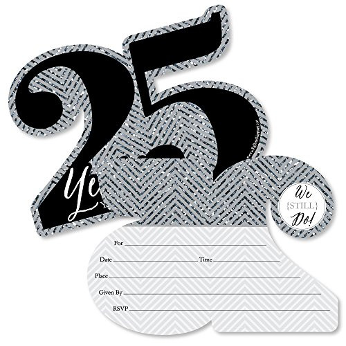 We Still Do - 25th Wedding Anniversary - Shaped Fill-in Invitations - Anniversary Party Invitation Cards with Envelopes - Set of 12